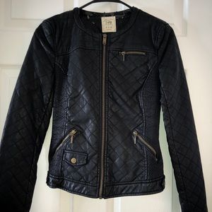 Zara zip faux leather jacket
